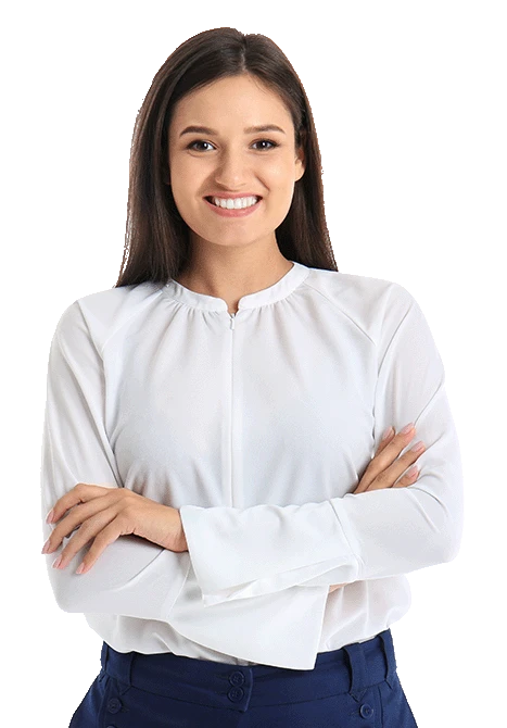business loan customer service woman with no background